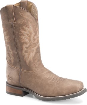 Medium Brown Double H Boot 11 Inch Wide Square Toe Roper